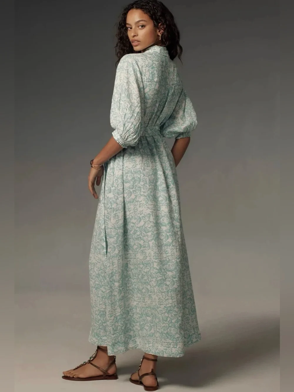 💫ANTHROPOLOGIE💫 Maeve Irene Linen Shirt Dress - Picture 3 of 5